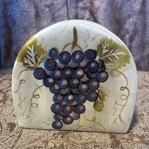Tabletop unlimited:Cabernet hand painted napkin holder